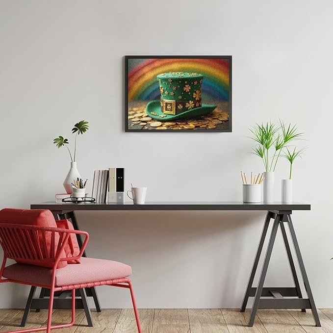 Wooden Puzzle - St Patrick's Day Hat Wooden Puzzles for Adults 300 Pieces Challenge Puzzles，Educational Games，Family Puzzles，Unique Gifts for Wall Art ，Funny Puzzles