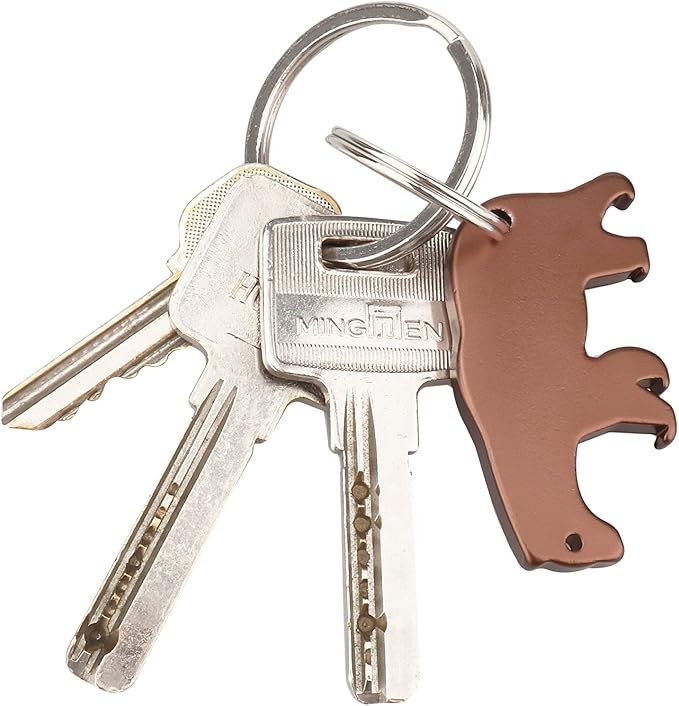 Swatom Bear Aluminum Alloy Beer Bottle Opener Keychain Key Tag Chain Ring Accessories