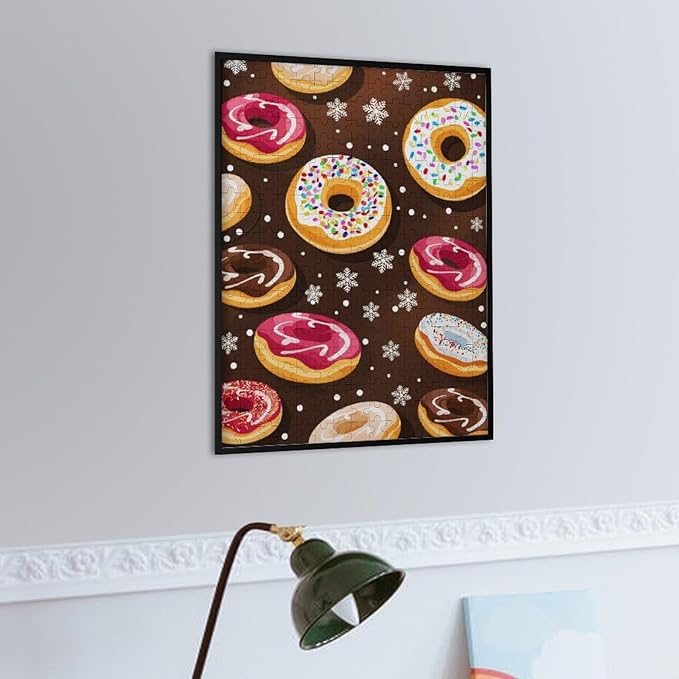Puzzles for Adults Wooden Jigsaw Puzzle - Christmas Donuts Theme Wooden Puzzle，Suitable for Teenagers and Kids Puzzles，Educational Games，Wall Art Decorations，Holiday Birthday Gifts