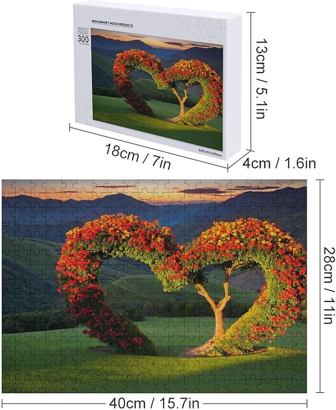 Wooden Puzzle - Tree of Love Wooden Puzzles for Adults 300 Pieces Challenge Puzzles，Educational Games，Family Puzzles，Unique Gifts for Wall Art ，Funny Puzzles