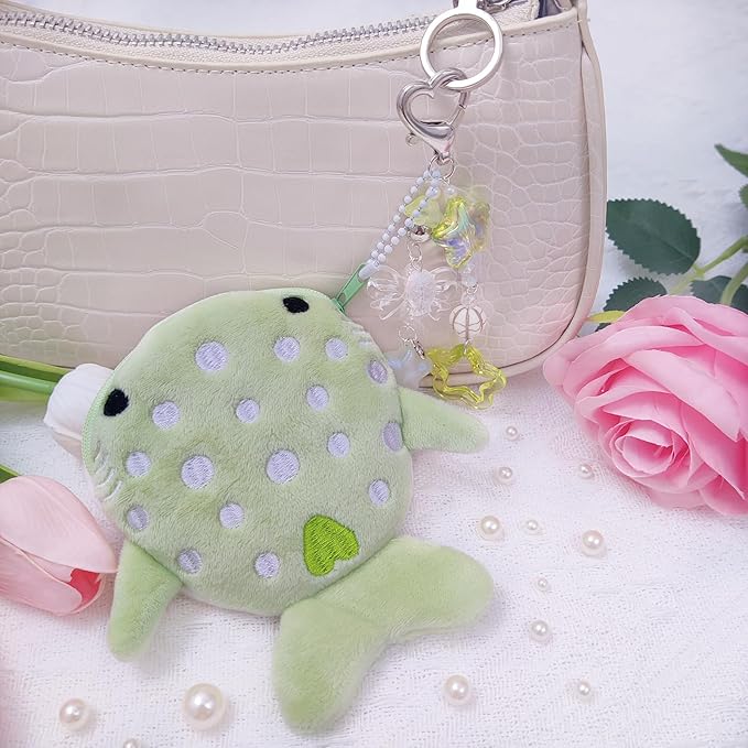 Cute Keychain Whale Shark Coin Purse Keychain Cute Plush Zipper Change Pouch, Kawaii Handmade Wallet for Women