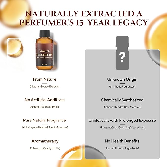 AROMADD 24K Celestia Diffuser Oil Inspired by Luxury Hotel Scent 3.38 Fl Oz (100ml), Aroma Diffuser & Hotel Fragrance Diffuser Oil, Essential Oil Diffuser for Aromatherapy, Long-Lasting