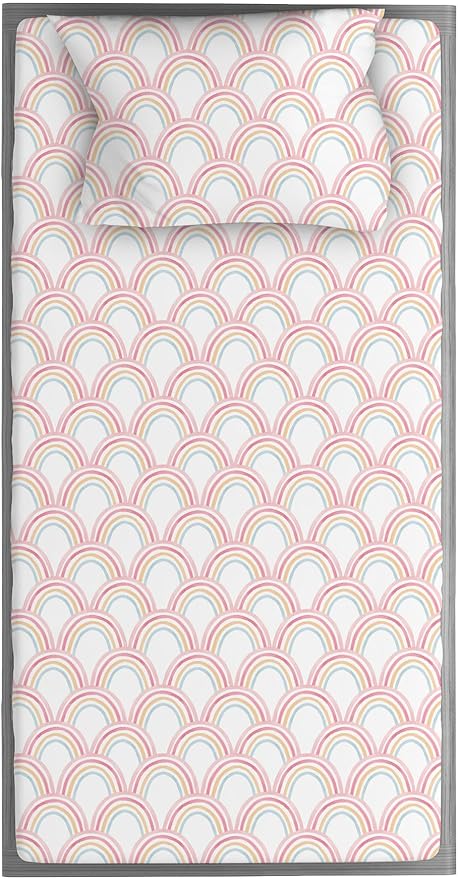 Kids Organic 100% Viscose Derived from Bamboo Sheet Set | Twin or Full Size Fitted Bed Sheets | Oeko-Tex Certified | Cute Toddler Bedding for Girls & Boys Rainbow Twin