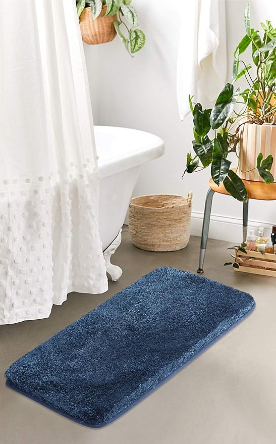 Suchtale Large Bathroom Rug Extra Soft and Absorbent Shaggy Mat (24 x 40, Navy) Machine Washable Microfiber, Non Slip, Luxury Floor Mat With Rubber Back