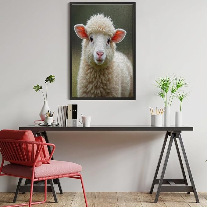 Jigsaw Puzzles for Adults 1000 Piece - Lamb Livestock Animal Mammal Cute Wooden Puzzle，Educational Games，Challenge Puzzles Puzzle Games， Stress Relief Games，Funny Puzzles