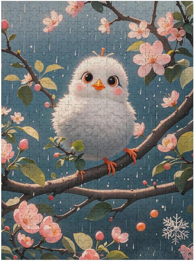 Wooden Puzzles 500 Piece，Bird Flower Themed Jigsaw Puzzles，Stress Relief Games，Puzzle Games Challenge Puzzles，Educational Games，Family Puzzles
