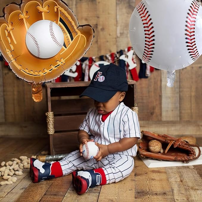 Baseball Balloons, 6PCS 18 Inch Sports Balloon Foil Baseball Balloons for Kids Boys Baby Shower Sport Birthday Party Decorations