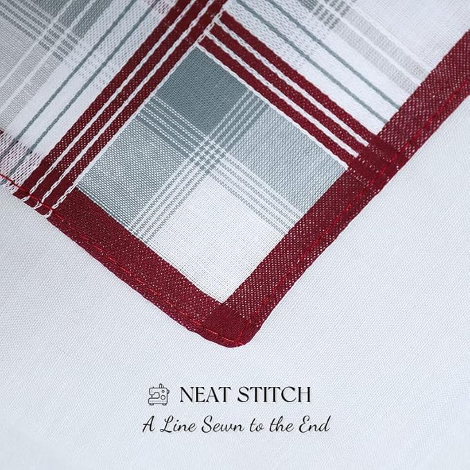 Soft Cotton Handkerchiefs for Men with Elegant Pattern in Assorted Color, 16 inches Large hankies