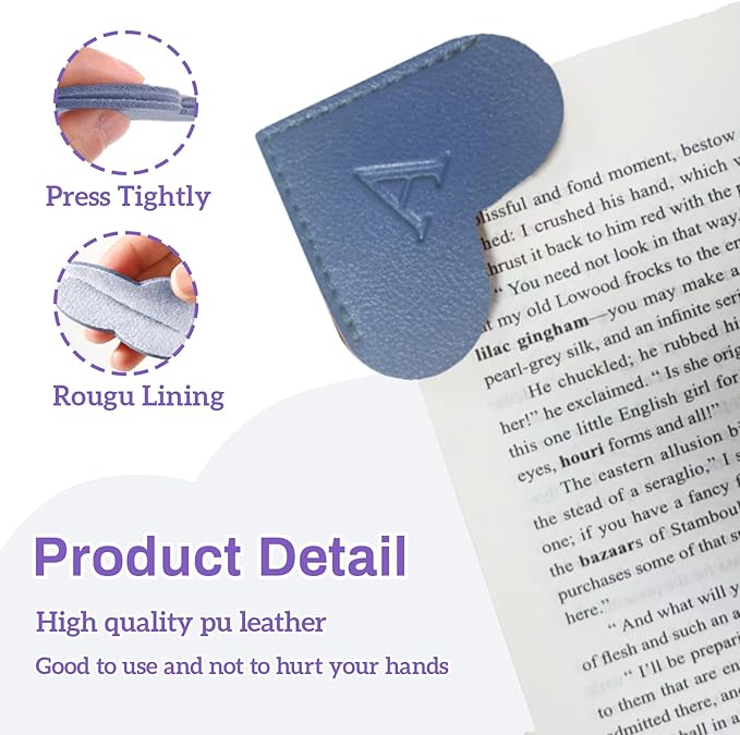 MOTEERLLU Personalized Leather Heart Bookmark with Initials, Cute Custom Corner Bookmarks for Reading Women, Men, Kids, Teachers, Book Lovers Gifts(Blue J)