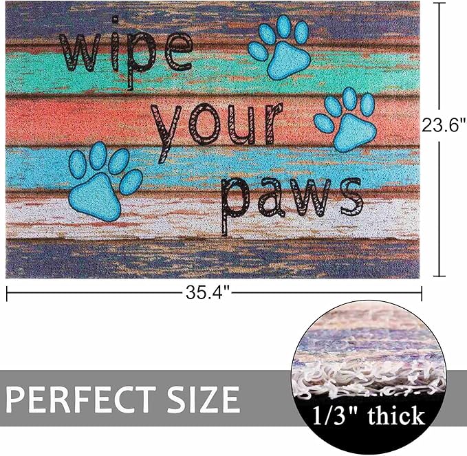 Darkyazi 23.6" x 35.4" Colorful Doormats Entrance Front Door Rug Funny Outdoors/Indoor/Bathroom/Kitchen/Bedroom/Entryway Floor Mats，Non-Slip Polyvinyl Chloride (Dog Claw Floor)