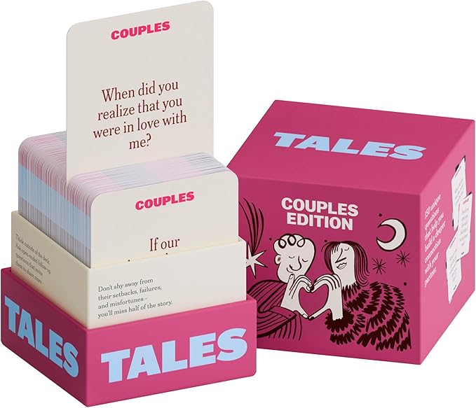 TALES 150 Conversation Starter Cards, Couples Edition, for Couples, Games for Adults, Date Night Ideas, Anniversaries, and Quality Time Together, Prompts for Deeper Connection