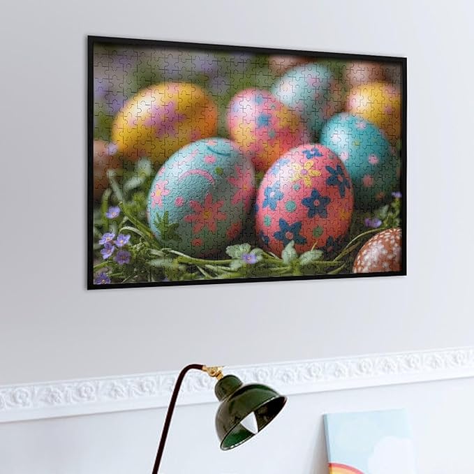 Wooden Puzzle - Easter Eggs Jigsaw Puzzles，Wooden Puzzles for Adults 500 Pieces Challenge Puzzles，Educational Games，Family Puzzles，Unique Gifts for Wall Art,Funnny Puzzles