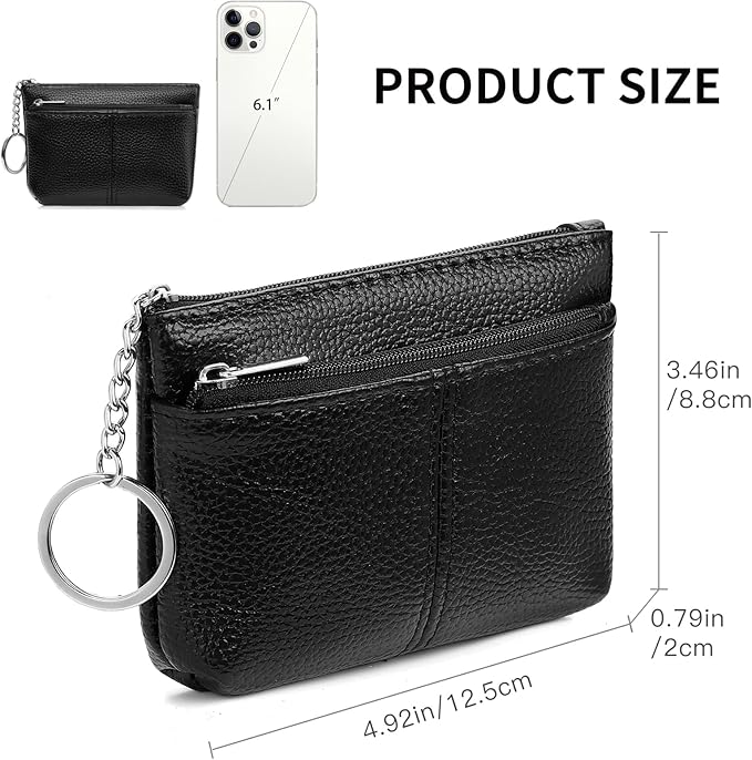 SENDEFN Leather Coin Purse for Women Small KeyChain Change Pouch Credit Card Holder