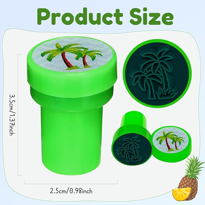 Cinrobiye 24 Pcs Hawaiian Luau Stampers for Boys Girls, Tropical Moana Flamingo Birthday Party Supplies Favors, Classroom Rewards, Carnival Prizes, Goody Bag Pinata Fillers for Summer Aloha Tiki Party