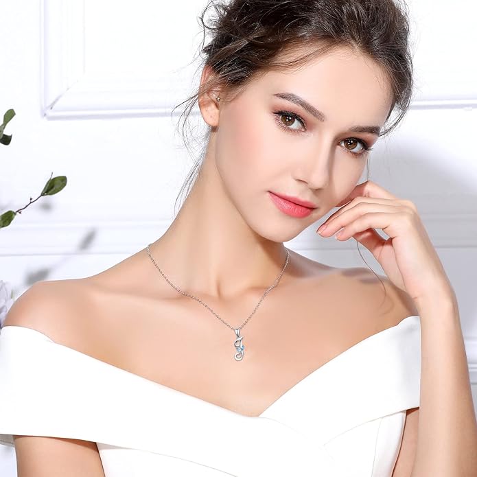 EUDORA Sterling Silver Butterfly Initial Necklaces for Women, Elegant Letter Neckles Personalized Gift for Mother, Sister, Daughter, 18 inch Chai