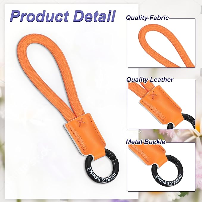 PATIKIL Handmade Cowhide Key Chain,Stylish Bag Pendant Leather Car Key Lanyard Mobile Phone Keychain Accessories, 4 Pack