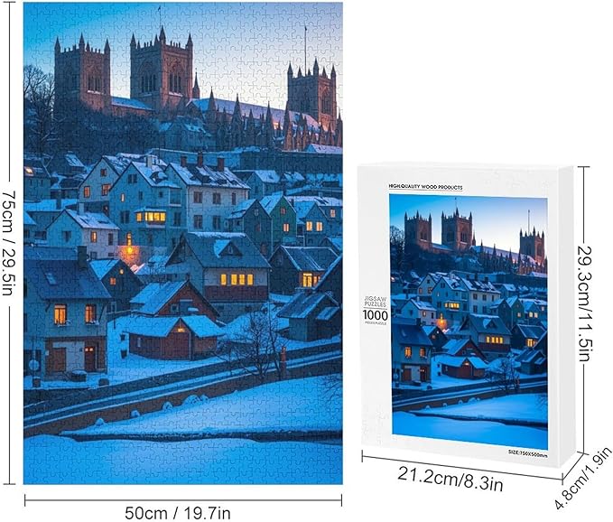 Adult Wooden Puzzle 1000 Pieces - Durham Castle and Cathedral Theme Jigsaw Puzzles， Exquisite Art Design，for Puzzles Challengers and Enthusiasts，Puzzle Games for Children and Adults
