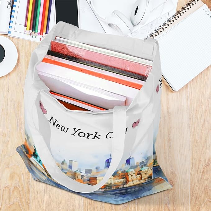 Jeilink New York Souvenirs and Gifts Beach Weekender Tote Travel Reusable Grocery Bags Girls Trip