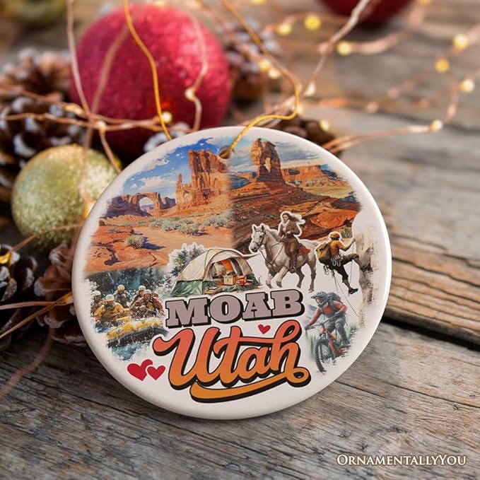 Breathtaking Desert Town Moab Ornament, Utah Nature and Landscapes Travel Souvenir (Version 2)