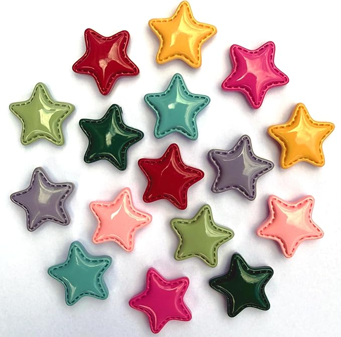 KEYDUACU 16Pcs Strong Star Refrigerator Magnet Fridge Sticker,Colorful 3D Craft Decoration Magnet,Strong Fridge Magnets for Kitchen,Office Whiteboard, Cabinet and Dishwasher (Colorful Star)
