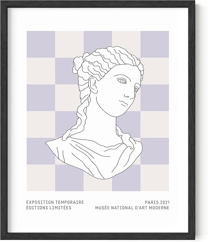 HAUS AND HUES Danish Pastel Purple Poster - Aesthetic Room Decor, Danish Pastel Posters, Purple Pictures Wall Decor, Cute Poster (Black Frame, 16x20)