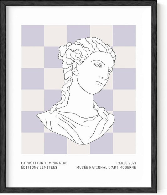 HAUS AND HUES Danish Pastel Purple Poster - Aesthetic Room Decor, Danish Pastel Posters, Purple Pictures Wall Decor, Cute Poster (Black Frame, 16x20)
