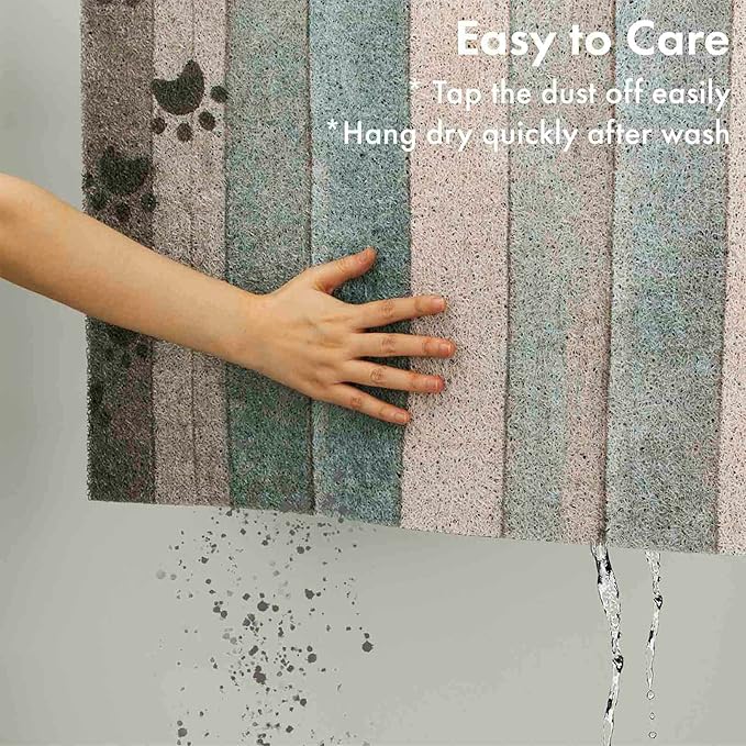 Darkyazi 23.6" x 35.4" Colorful Doormats Entrance Front Door Rug Funny Outdoors/Indoor/Bathroom/Kitchen/Bedroom/Entryway Floor Mats，Non-Slip Polyvinyl Chloride (Dog Paw Print-Water Green)