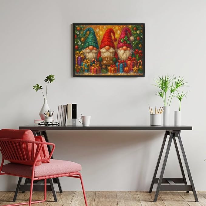 The Joyful Christmas Gnome 500-Piece Wooden Jigsaw Puzzle, Festive Holiday Puzzle, Idea, Cozy Indoor Fun, Mindful Leisure Activity for Adults and Family