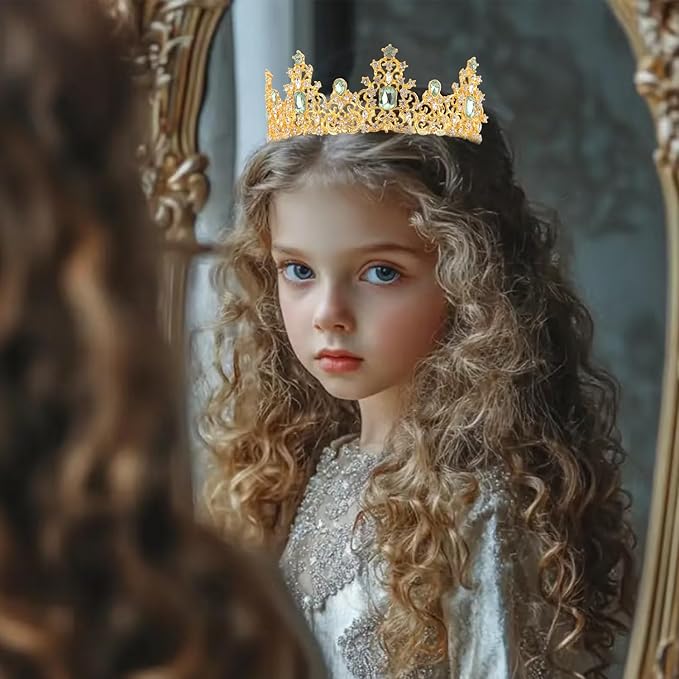 Didder Green Gold Princess Tiaras and Crowns for Women and Girls Birthday Tiara Crown Halloween Costume Party Prom