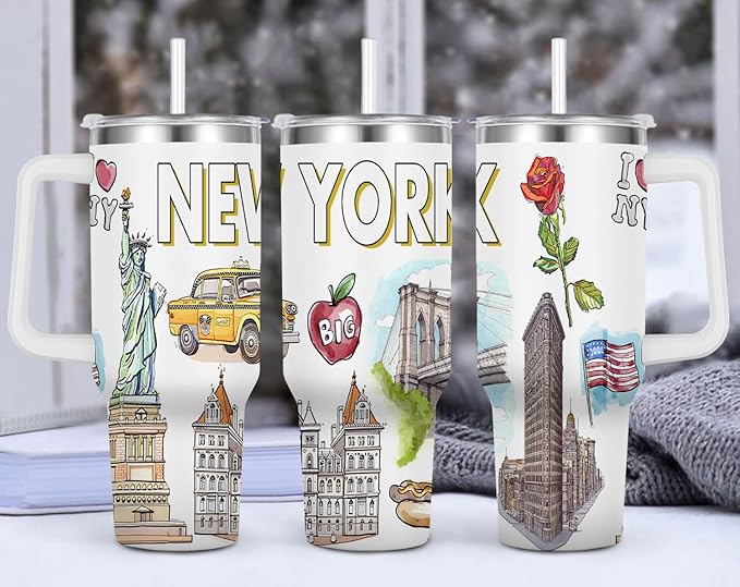 City Tumbler 40oz,Stainless Steel Water Bottle for Hot & Cold Beverages-City Gift Idea (New york)