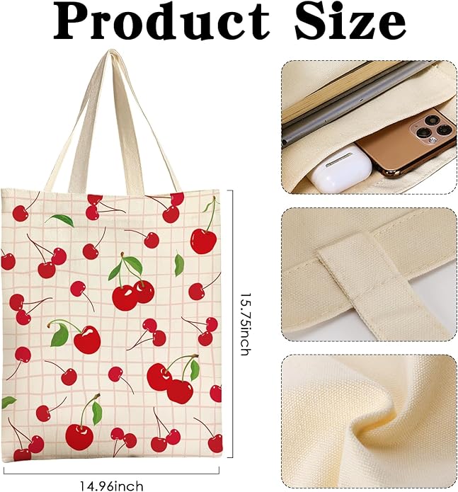 Canvas Tote Bag Gift - Funny Reusable Cloth Bags Vintage Totes Gifts for Women Shopping Grocery Lover Books Reader
