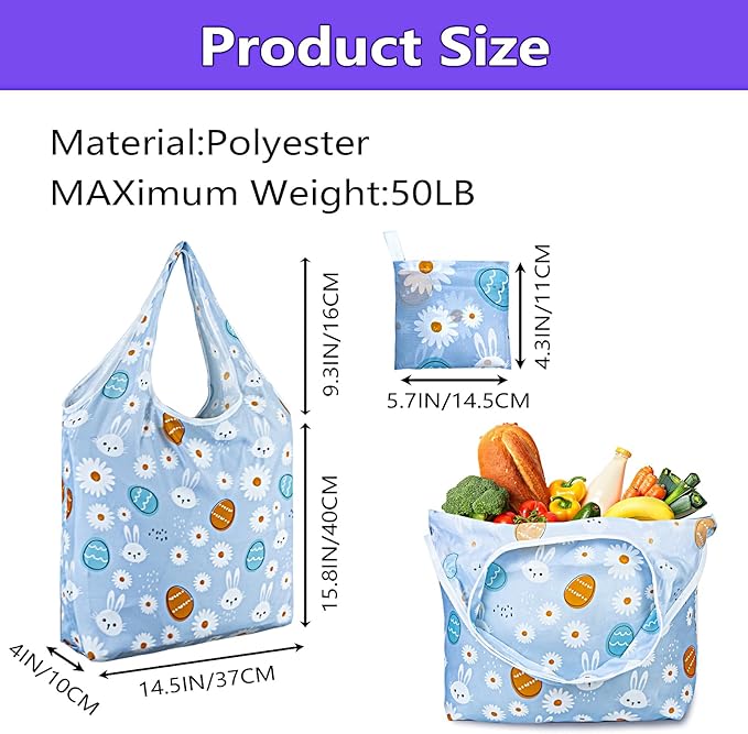 LOLOMLO 6 Pack Eco-Friendly Reusable Grocery Bags Lightweight Durable Washable Shopping Tote Foldable Outings Storage Pouch