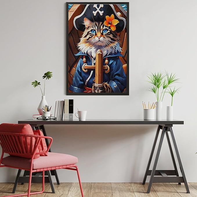 Wooden Puzzle - Classic Pirate Cat Leader Jigsaw Puzzles，Wooden Puzzles for Adults 1000 Pieces Challenge Puzzles，Educational Games，Family Puzzles，Unique Gifts for Wall Art