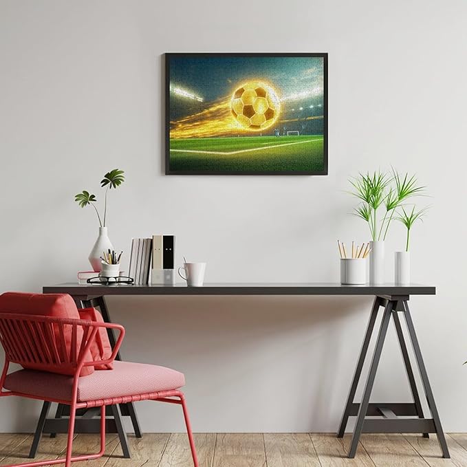 Wooden Puzzle - Football Soccer Ball Jigsaw Puzzles，Wooden Puzzles for Adults 500 Pieces Challenge Puzzles，Educational Games，Family Puzzles，Unique Gifts for Wall Art