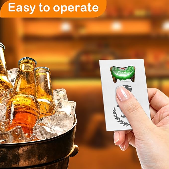 8PCSPersonalized Bottle Openers Credit Card Size, Groomsmen Best Man Gifts for Wedding Bachelor Party, Stainless Steel Beer Bottle Opener