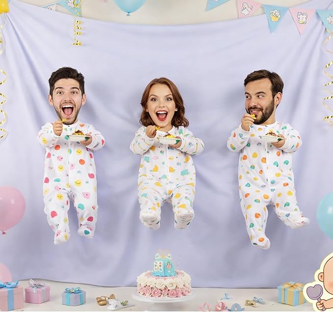 7 Pcs Baby Shower Games Feed Me Baby Shower Games Decor Include 3 Funny Blind Feeding Costume 3 Bib 1 Bed Sheet for Gender Reveal Party Supplies Bridal Party Favors for Gender Reveal Game Decor