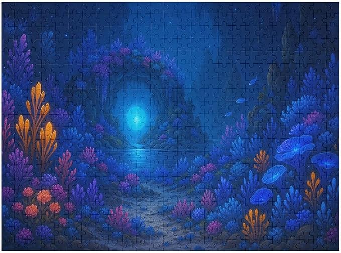 Meteor Shower and Moonlit Night 1000-Piece Wooden Jigsaw Puzzle, Night Sky Puzzle, Shooting Stars Scene, Cozy Indoor Fun, Family Entertainment, Mindful Leisure