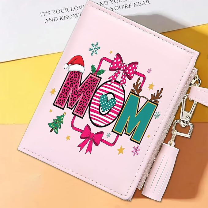 GEEAD Custom Design Small Wallets for Women Bifold Slim Coin Purse Zipper ID Card Holder for Christmas