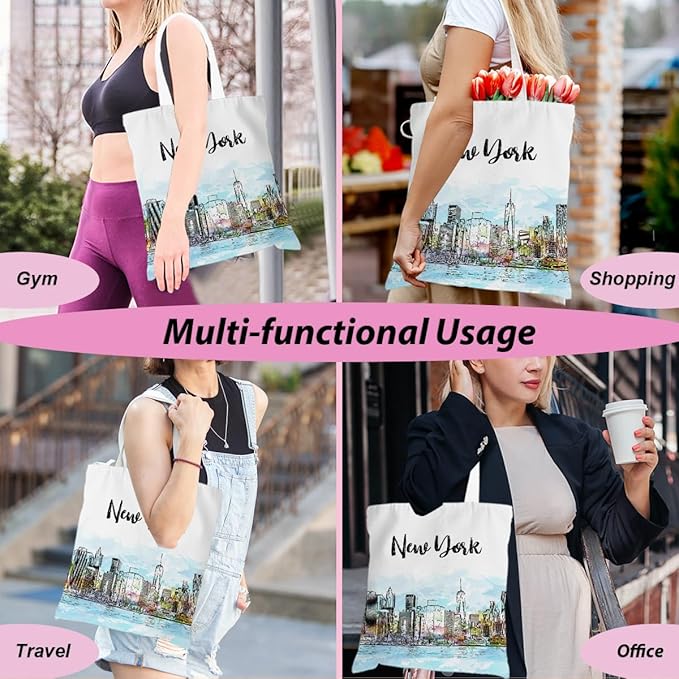 Jeilink New York Souvenirs and Gifts Beach Weekender Tote Travel Reusable Grocery Bags Girls Trip
