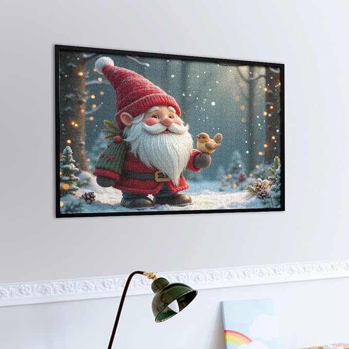Wooden Puzzle - Vintage Christmas Gnome Wooden Puzzles for Adults 1000 Pieces Challenge Puzzles，Educational Games，Family Puzzles，Unique Gifts for Wall Art ，Funny Puzzles