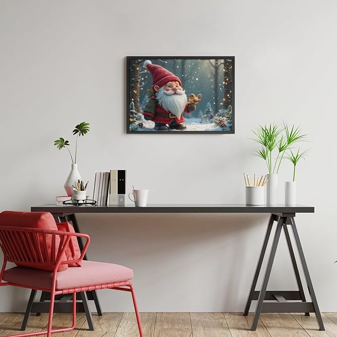 Wooden Puzzle - Vintage Christmas Gnome Wooden Puzzles for Adults 300 Pieces Challenge Puzzles，Educational Games，Family Puzzles，Unique Gifts for Wall Art ，Funny Puzzles