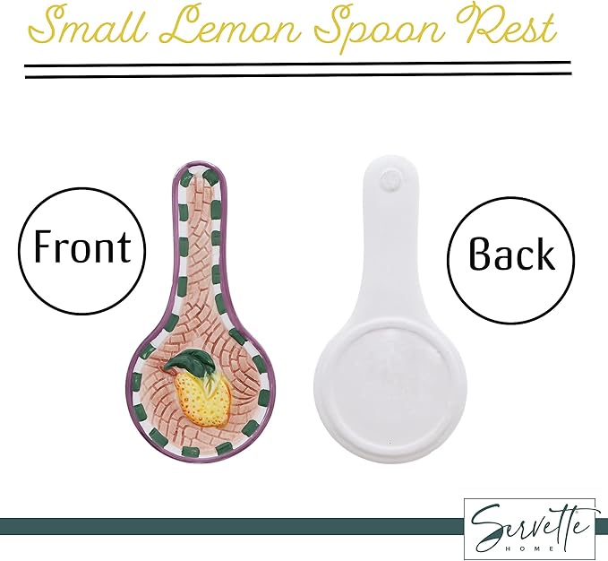 Ceramic Spoon Rest Lemon Kitchen Décor Teaspoon Tea Bag Rest