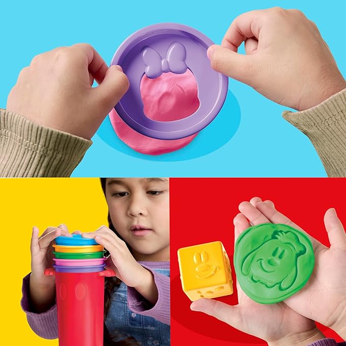 Play-Doh Disney Junior Mickey Mouse Clubhouse, Happy Stackable Toy Set, Preschool Toys, Arts & Crafts Gifts for Kids 2+