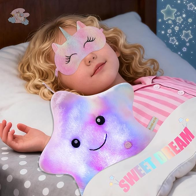 Throw Pillows for Couch Set Living Room Home Decor Sofa Office Chair Birthday New Year, Star Shape Decorative Pillows for Bed with Insert,Colorful Pink Throw Pillow Cute Cushion