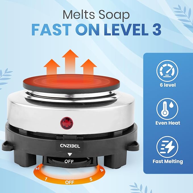 ZMSIB DIY Soap Making Kit for Adults | 900ml Stainless Steel Soap Melting Pot & Soap Melter | Clear & White Melt-and-Pour Bases | 2-in-1 Silicone Mold | Electric Hot Plate – Complete Gift Set