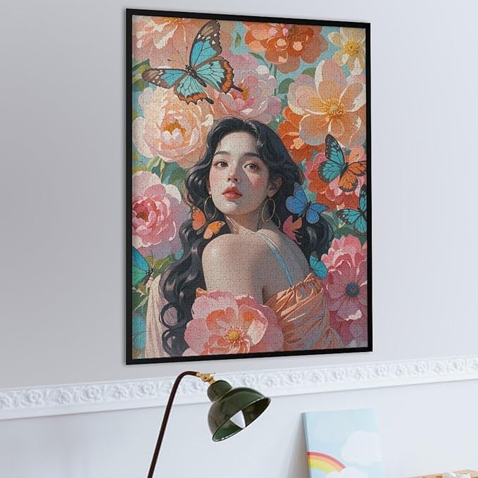 Wooden Puzzle - African American Afro Woman Jigsaw Puzzles，Wooden Puzzles for Adults 1000 Pieces Unique Gifts for Wall Art，Challenge Puzzles，Educational Games，Family Puzzles