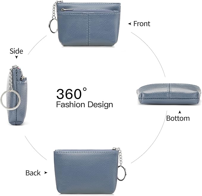 SENDEFN Leather Coin Purse for Women Small KeyChain Change Pouch Credit Card Holder