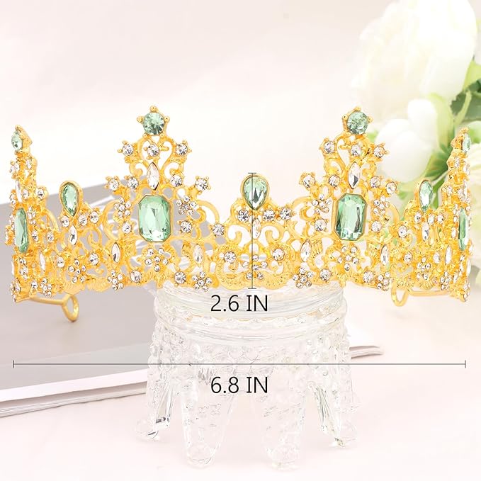 Didder Green Gold Princess Tiaras and Crowns for Women and Girls Birthday Tiara Crown Halloween Costume Party Prom