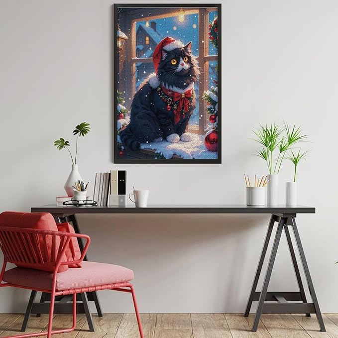 Jigsaw Puzzles for Adults 1000 Piece - Christmas Black Cat Wooden Puzzles, Challenge Puzzles Puzzle Games, Stress Relief Games, Funny Puzzles