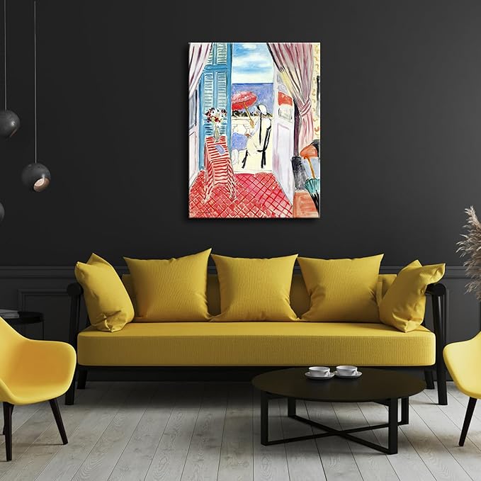 Wieco Art Canvas Prints Wall Art Henri Matisse Aesthetic Posters Woman with A Red Umbrella Matisse Prints Posters for Living Room Home and Office Decorations